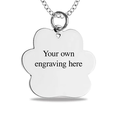 Pet Paw Photo Pendant in Sterling Silver