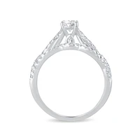 Lab Grown Oval-Cut Diamond 1ctw. Twist Bridal Set in 10k White Gold