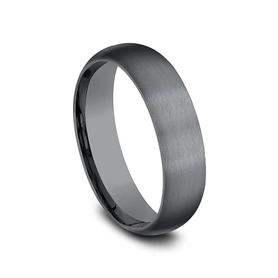 Darkened Tantalum Satin Finish 6mm Wedding Band Size 9