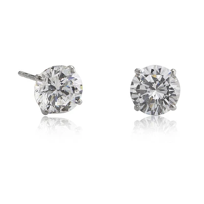 6mm Cubic Zirconia Stud Earrings in 14k White Gold