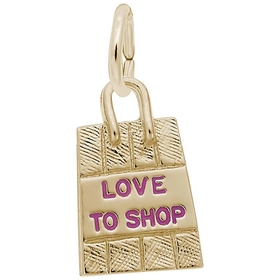 Shopping Bag Charm in 14K Yellow Gold