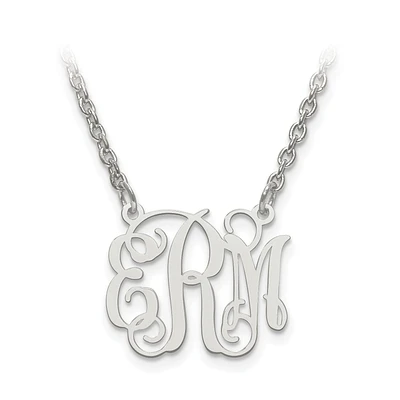 Laser High Polished 15.8x18.5 Monogram Plate in Sterling Silver (up to 3 letters)