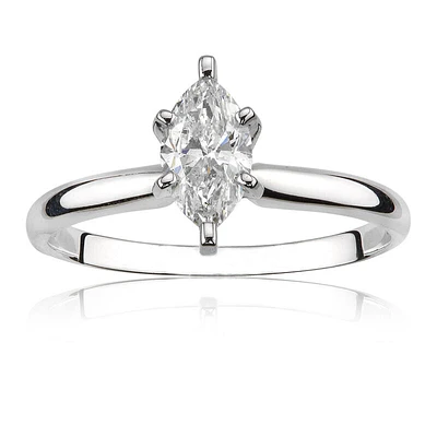 Marquise-Cut 5/8ct. Diamond Solitaire Engagement Ring 14k White Gold