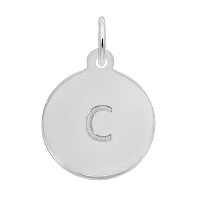 Lower Case Block C Initial Charm in Sterling Silver