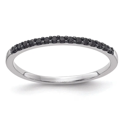 Black Diamond Stackable Band in 14k White Gold