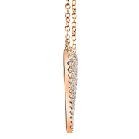 Shy Creation 0.21 ctw Pave Diamond Heart Necklace in 14k Rose Gold