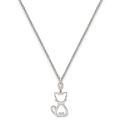 Cat Charm Necklace in Sterling Silver