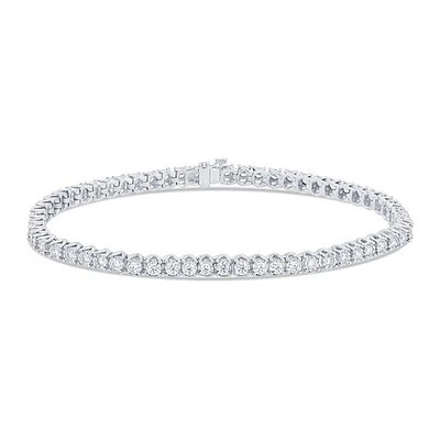 Brilliant-Cut 3ctw. Diamond Tennis Bracelet in 10k White Gold