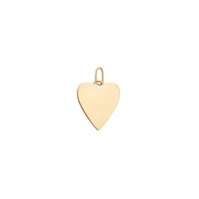 Engravable Heart Charm in 14k Yellow Gold