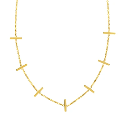 Bar Station Necklace in 14k Yellow Gold