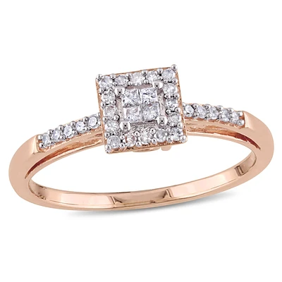 Princess-Cut 1/5ctw. Diamond Engagement Ring 10k Rose Gold