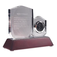 Make It Happen Crystal Inspiration and Desk Clock