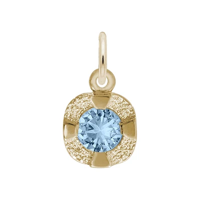 December Birthstone Petite Charm in Sterling Silver/ Gold Plated