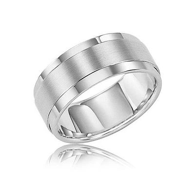 Triton Men's White Tungsten Wedding Band