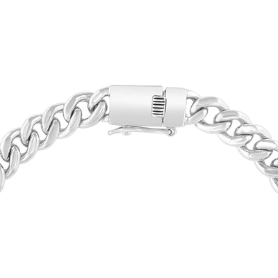 Effy Men's White Sapphire ID Link Bracelet in Sterling Silver