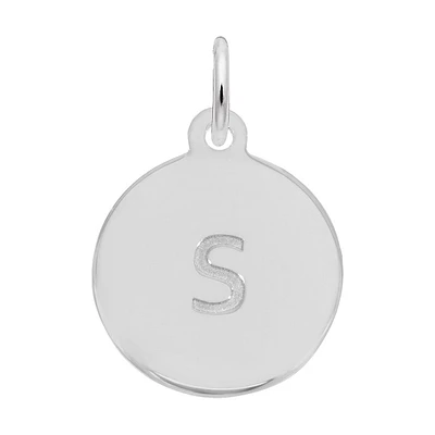 Lower Case Block S Initial Charm in Sterling Silver