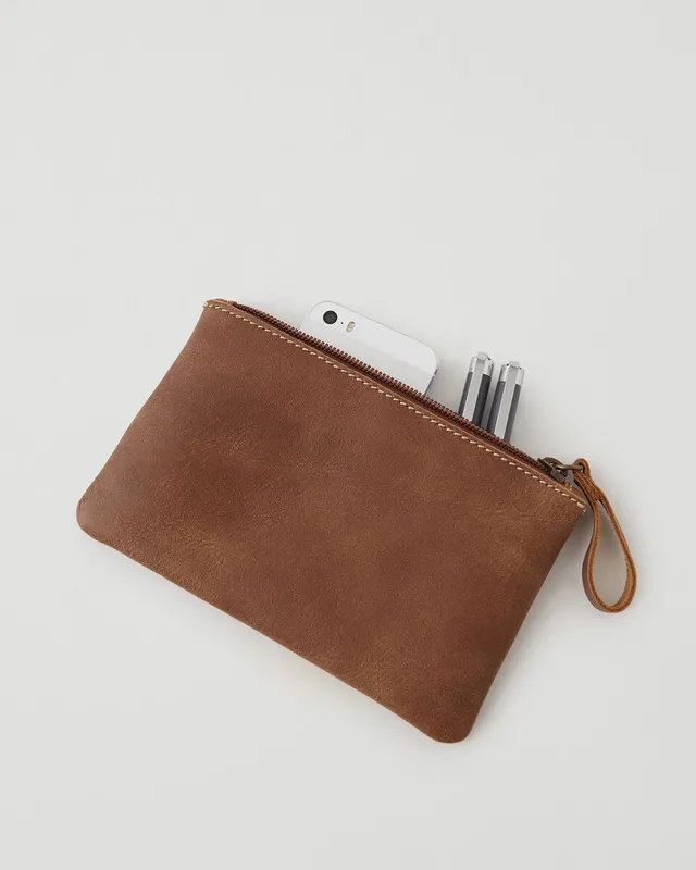 Maple Leaf Medium Zip Pouch Tribe, Leather Accessories