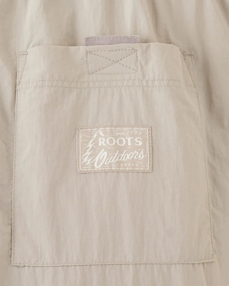 Roots Outdoor Athletics Nylon 5 Inch Short in Silver Lining