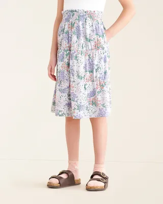 Roots Girl's Floral Skirt Dress in Dusty Lilac