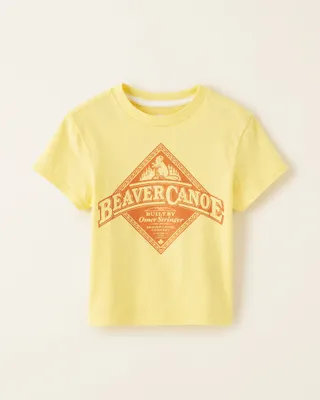 Roots Toddler Beaver Canoe Relaxed T-Shirt in Popcorn Yellow