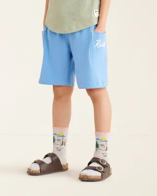 Roots Kids Nature Club Short Pants in Pacific Coast Blue