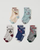 Roots Toddler Winter Sock 5 Pack in Grey Mix