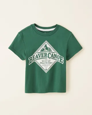 Roots Toddler Beaver Canoe Relaxed T-Shirt in Forest Green