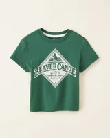 Roots Toddler Beaver Canoe Relaxed T-Shirt in Forest Green