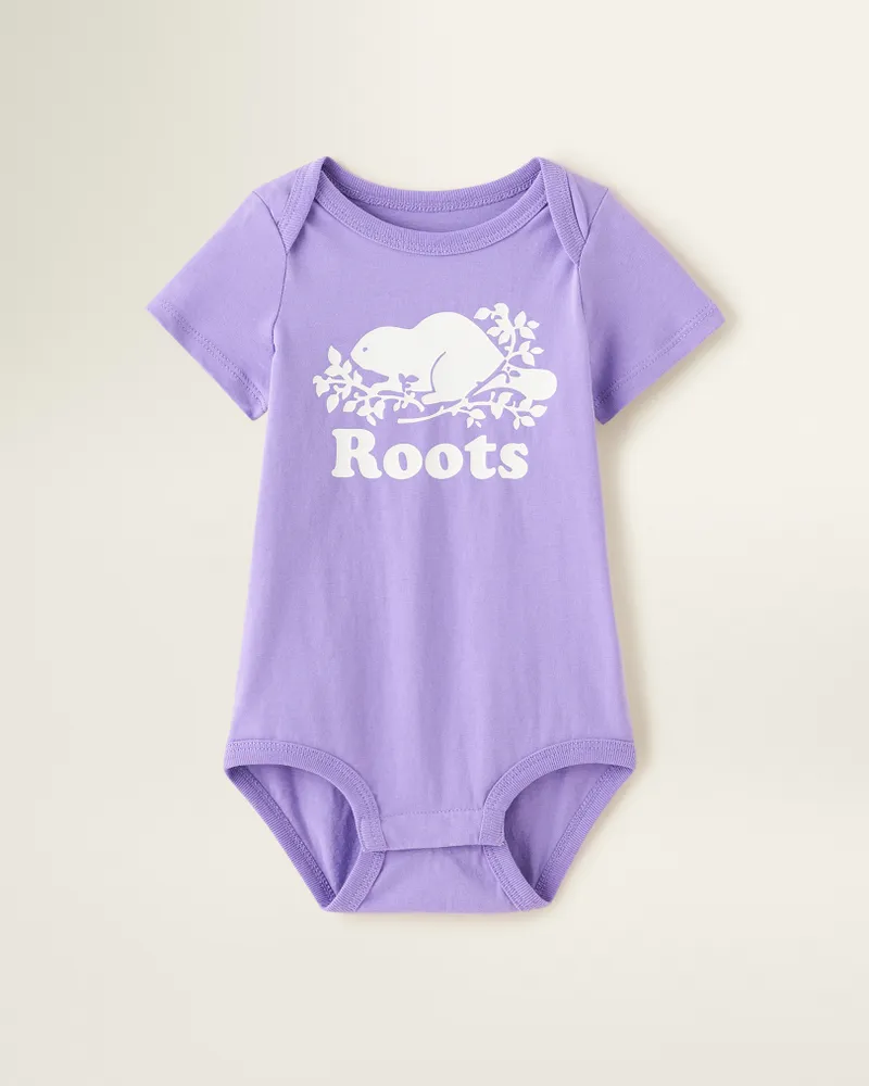Roots Baby Organic Cooper Beaver Bodysuit in Paisley Purple