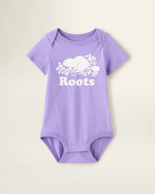 Roots Baby Cooper Beaver Bodysuit in Paisley Purple