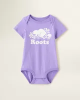 Roots Baby Organic Cooper Beaver Bodysuit in Paisley Purple