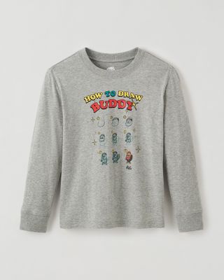 Roots Kids Buddy Graphic T-Shirt in Grey Mix