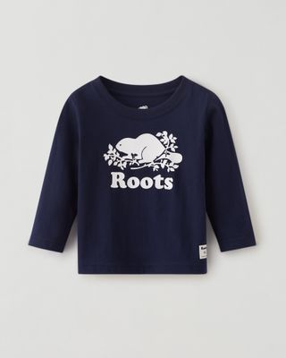 Roots Baby Original Cooper Beaver T-Shirt in Navy Blazer
