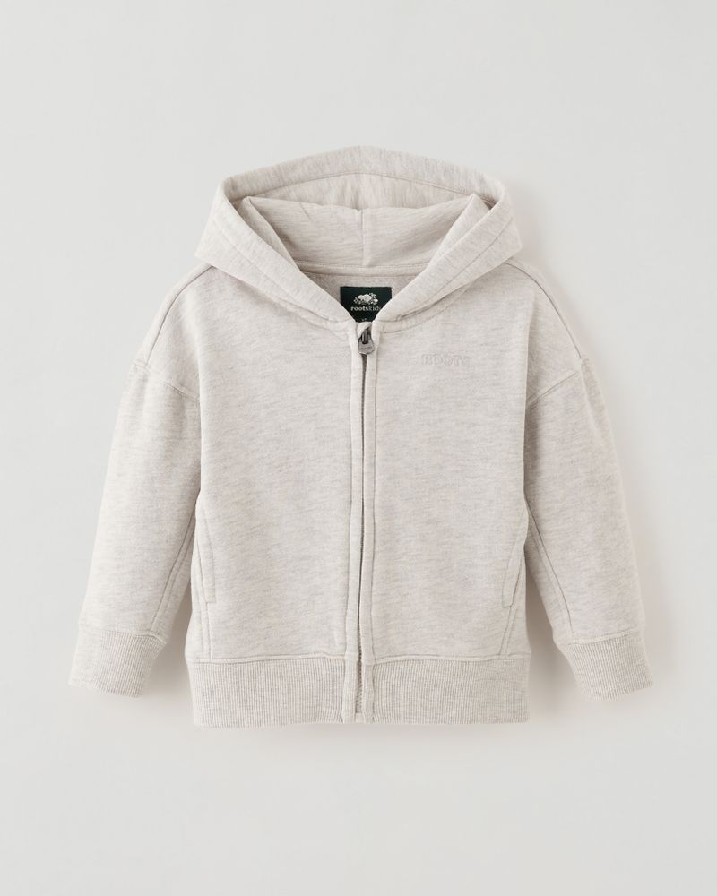 Roots Toddler One Full Zip Hoodie in White Mix