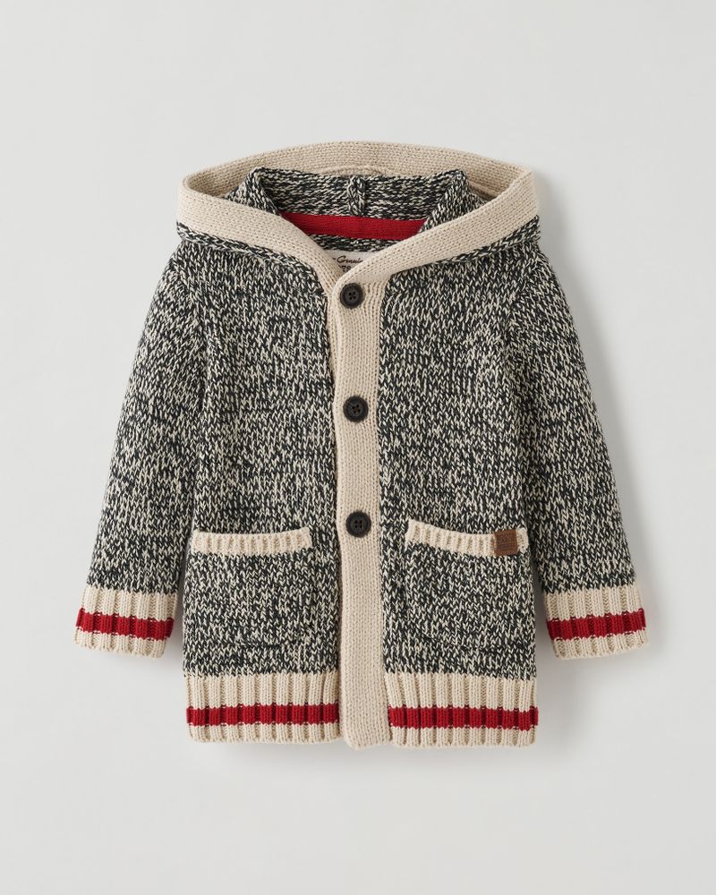 Roots Baby Cabin Cardigan in Grey Oat Mix