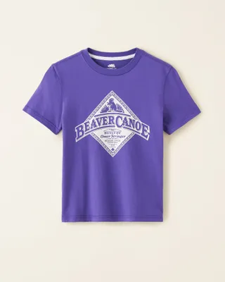 Roots Kids Beaver Canoe Relaxed T-Shirt in Deep Violet