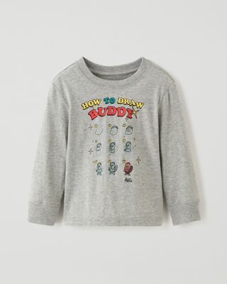 Roots Toddler Buddy Graphic T-Shirt in Grey Mix