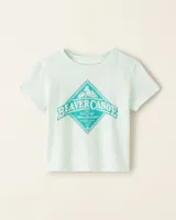 Roots Baby Beaver Canoe Relaxed T-Shirt in Turquoise Mist