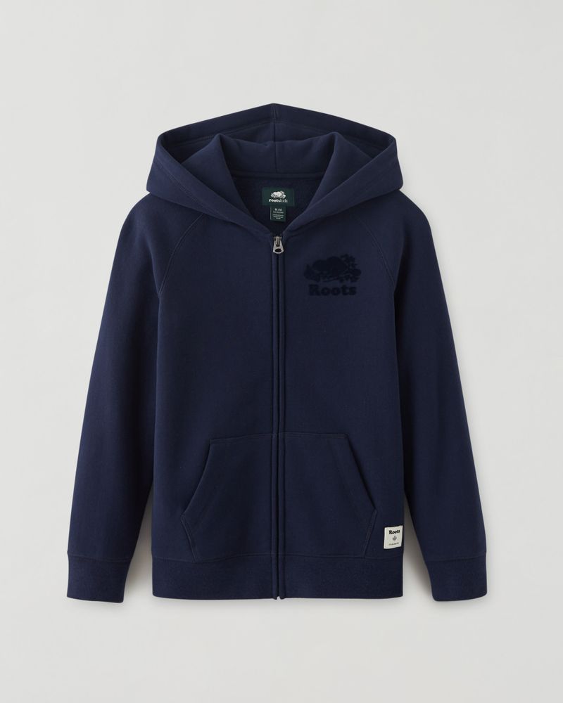 Roots Girl's Original Full Zip Hoodie in Navy Blazer | Shop Midtown