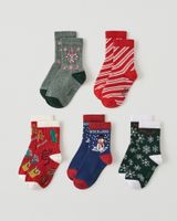 Roots Kid Winter Sock 5 Pack in Assorted Colours