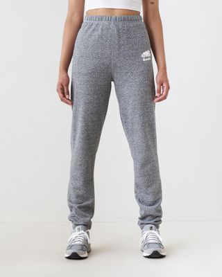 Roots Organic Cooper High Waisted Sweatpant in Salt/Pepper