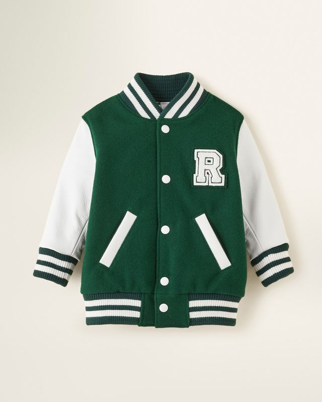 Roots Toddler Canada Varsity Jacket 2.0 in Park Green