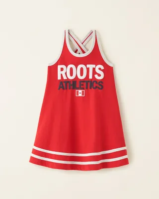 Roots Toddler Girl's Athletics Tank Dress in Jam Red