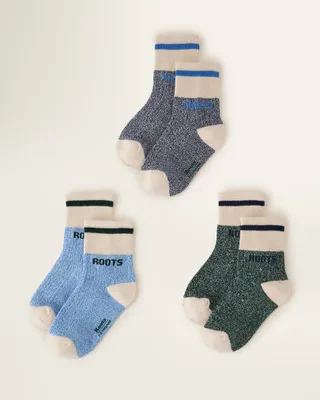Roots Kid Cabin Ankle Sock 3 Pack in Mix