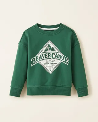 Roots Toddler Beaver Canoe Relaxed Crew Sweatshirt in Forest Green