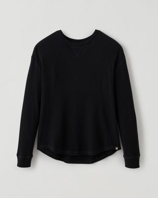 Roots Waffle Long sleeve Top in Black