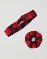 Roots Kid Park Plaid Hair Set in Cabin Red