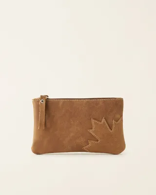 Roots Maple Leaf Zip Pouch Tribe in Natural