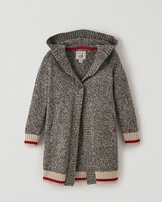 Roots Girl's Cabin Cardigan Shirt in Grey Oat Mix