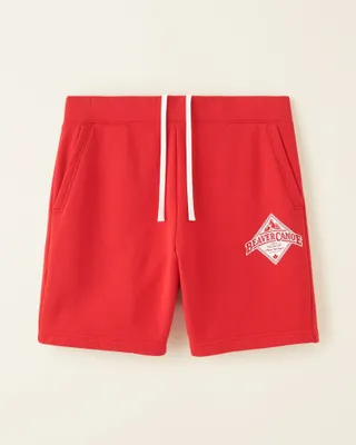 Roots Beaver Canoe Sweatshort 8 Inch in Jam Red